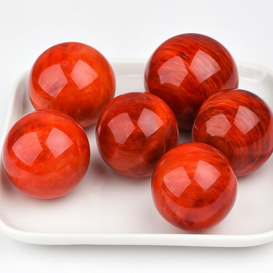 Natural Red Quartz Crystal Sphere – Feng Shui Energy Stone for Protection, Passion & Prosperity
