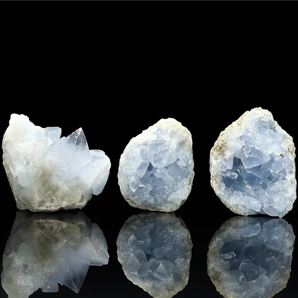 Natural Celestite Crystal Geode – Raw Blue Celestine Cluster for Calming Energy, Spiritual Healing & Home Decor