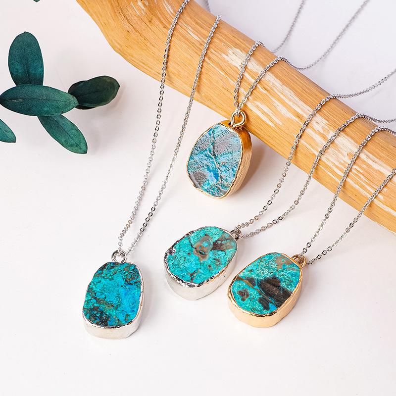 Natural Blue Apatite Pendant Necklace – Genuine Healing Crystal Jewelry, Handcrafted Gemstone Necklace for Women and Men, Stylish Spiritual Jewelry for Everyday Wear and Special Occasions