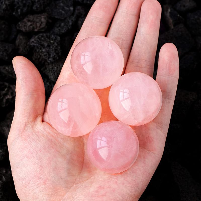Natural Rose Quartz Crystal Sphere – Polished Healing Stone for Love, Calm & Home Décor