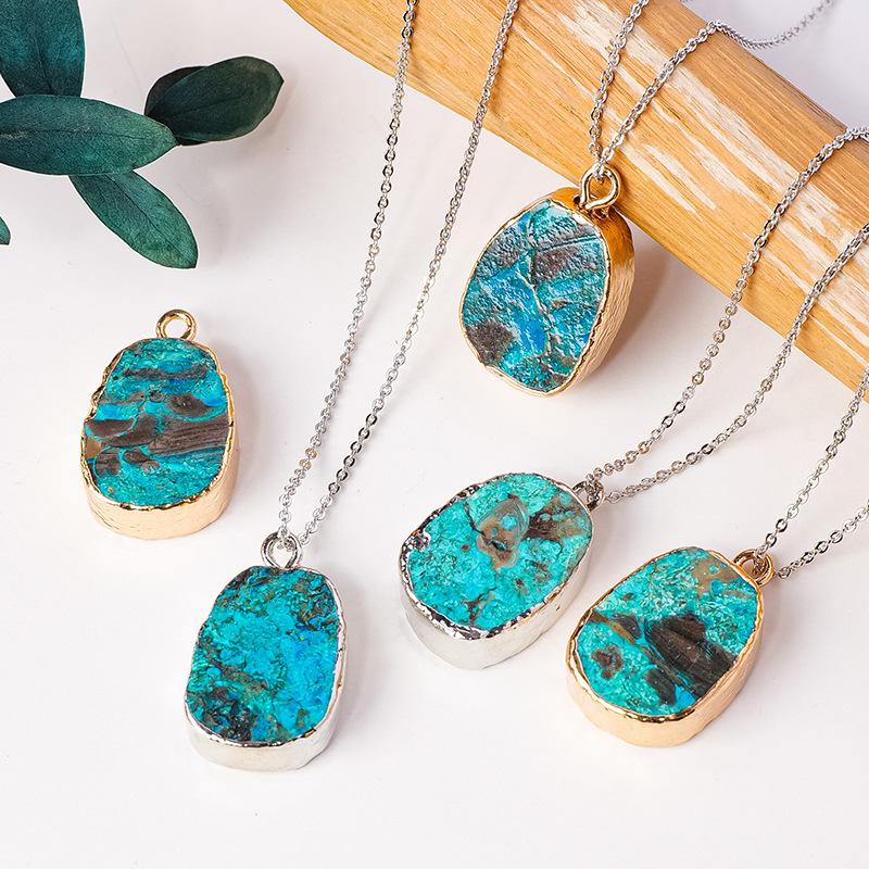 Natural Blue Apatite Pendant Necklace – Genuine Healing Crystal Jewelry, Handcrafted Gemstone Necklace for Women and Men, Stylish Spiritual Jewelry for Everyday Wear and Special Occasions