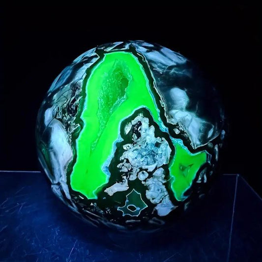 Volcanic Agate Crystal Sphere – Natural Energy Stone for Grounding, Strength & Transformation