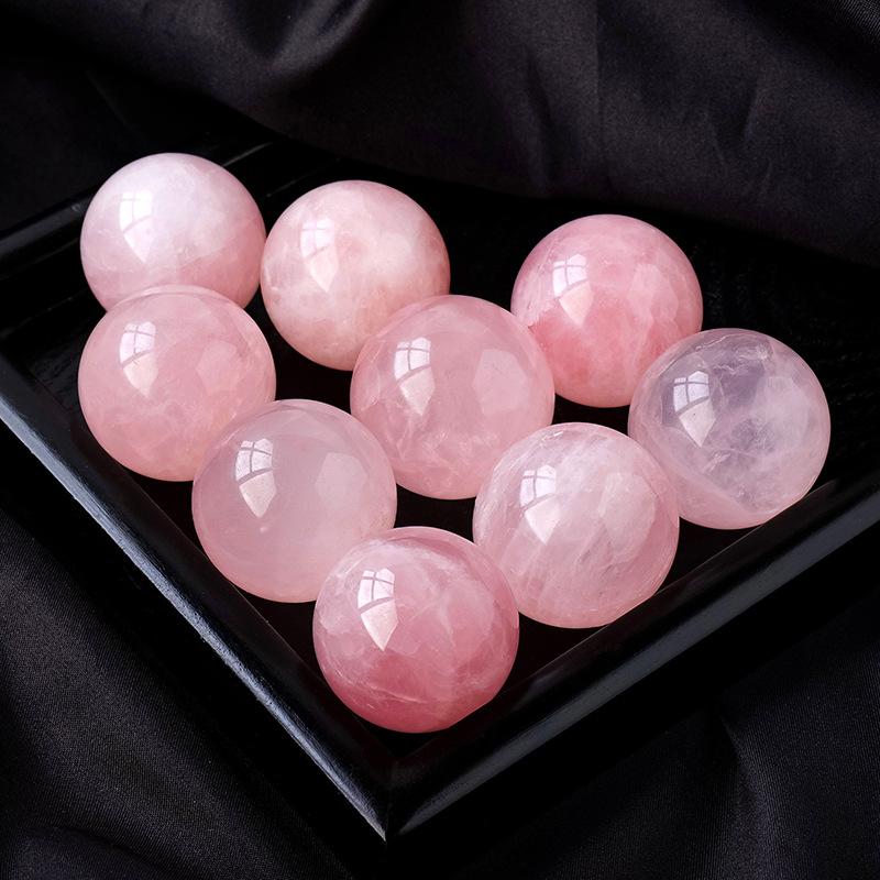 Natural Rose Quartz Crystal Sphere – Polished Healing Stone for Love, Calm & Home Décor