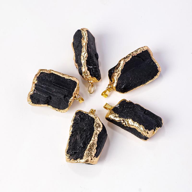 Black Tourmaline Protection Pendant – Raw Energy Crystal Necklace for Grounding & Shielding